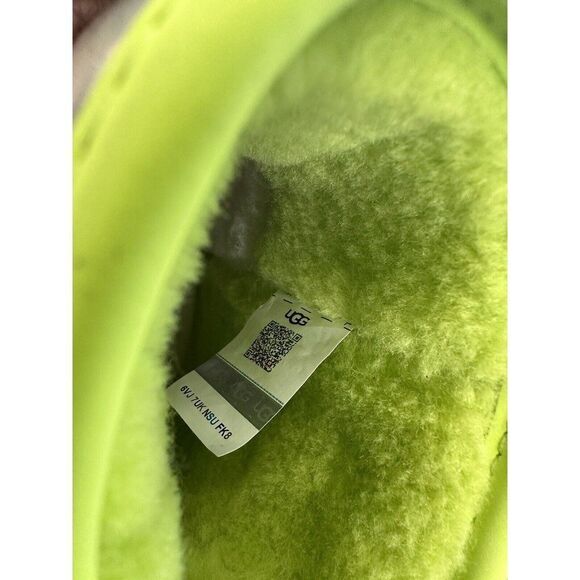 Size 6 Women's UGG Classic Clear Mini Animalia Boots Neon Green Animal Print - Picture 6 of 7